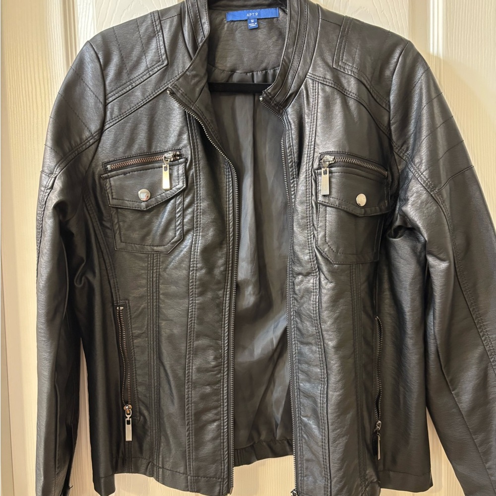 Apt. 9 Women's Black Leather Jacket